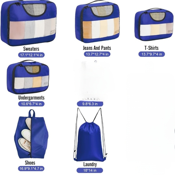 Veken Pink 6-Piece Packing Cubes Set - Extra Large, Large, Medium, Small - Picture 10 of 15